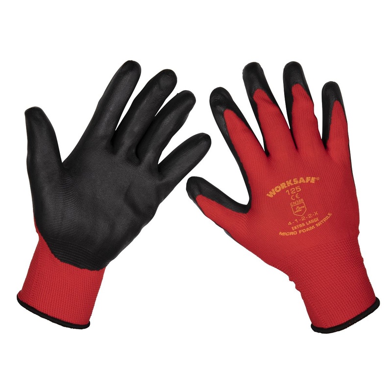 Worksafe by Sealey Flexi Grip Nitrile Palm Gloves (X-Large) - Pack of 120 Pairs