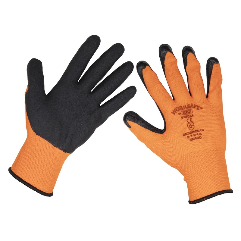 Worksafe by Sealey Foam Latex Gloves (X-Large) - Pair