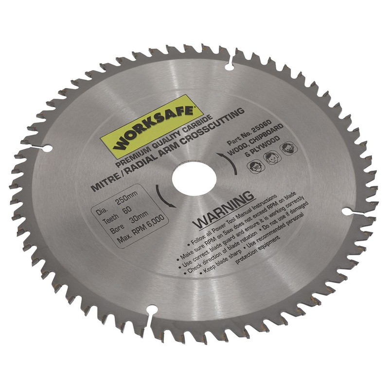 Worksafe by Sealey TCT Saw Blade 250 x 30mm - 60tpu