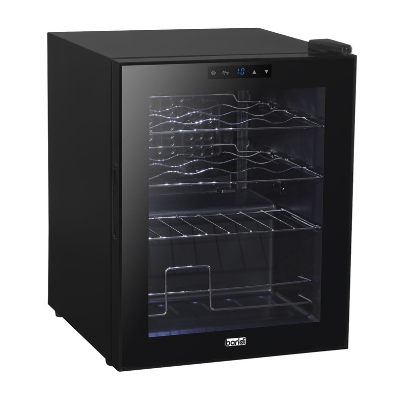 Baridi Black 16 Bottle Wine Fridge Cooler, 5-18C Touch Controls & LED 430x560mm