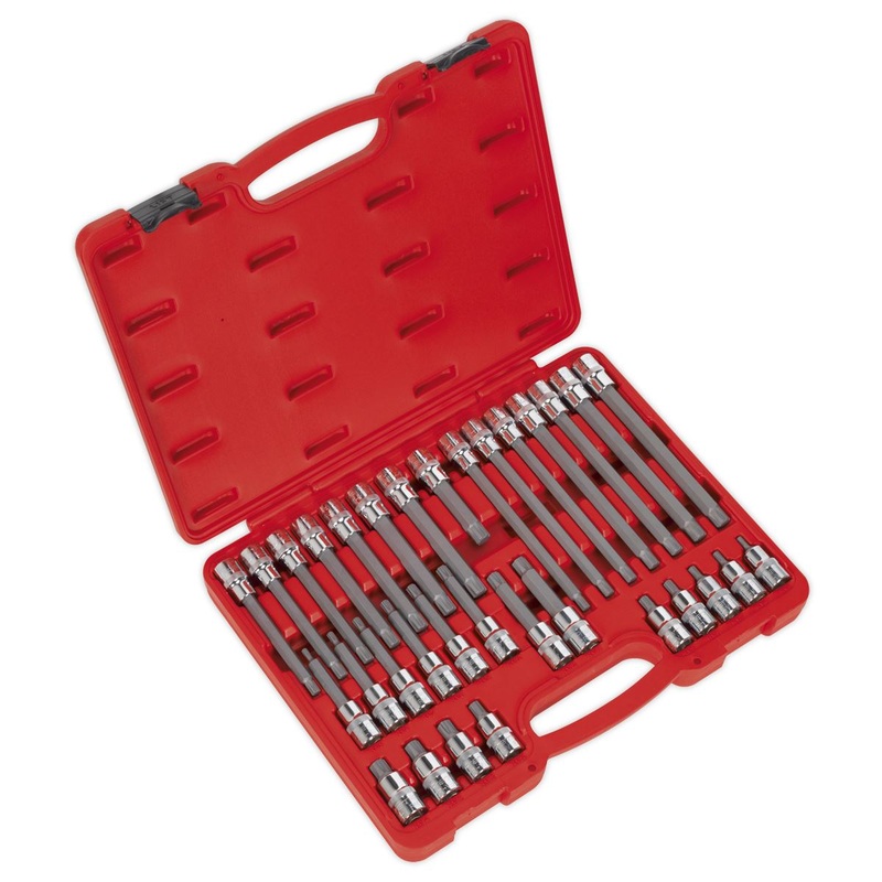 Sealey Premier Ribe Socket Bit Set 32pc 1/2"Sq Drive