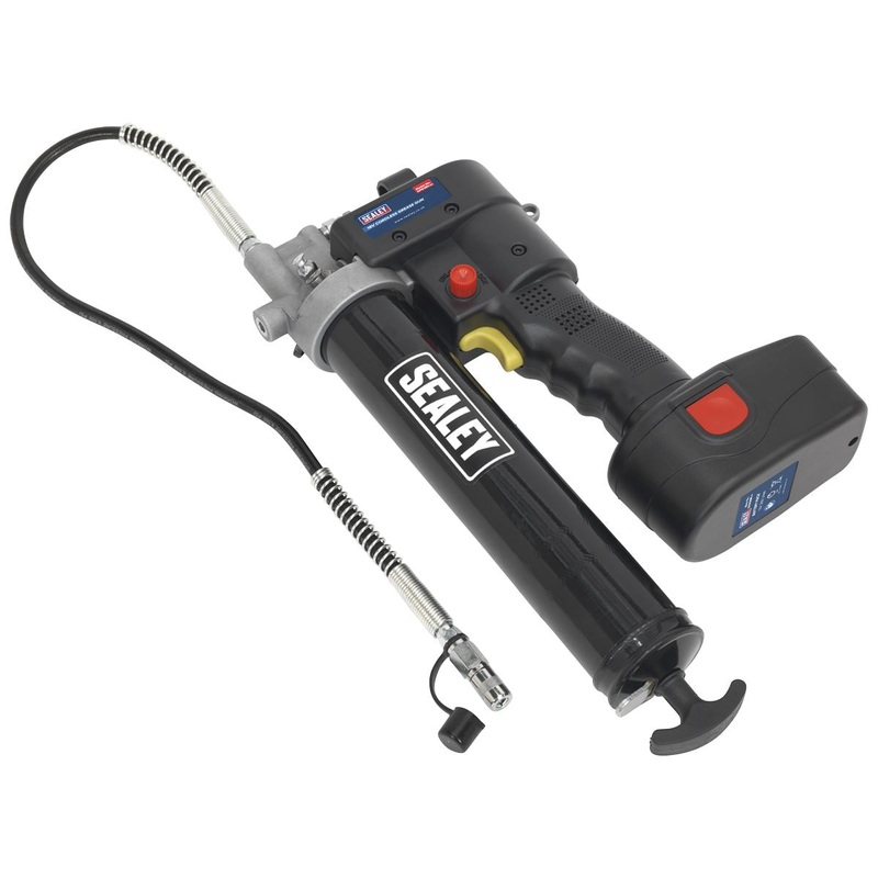 Sealey 18V Cordless Grease Gun 1.7Ah Battery and Mains Charger in Carry Case