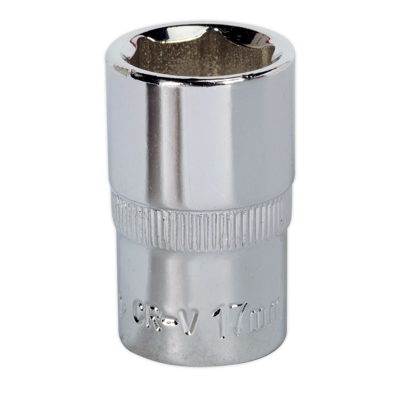 Sealey Premier WallDrive Socket 17mm 1/2"Sq Drive Fully Polished