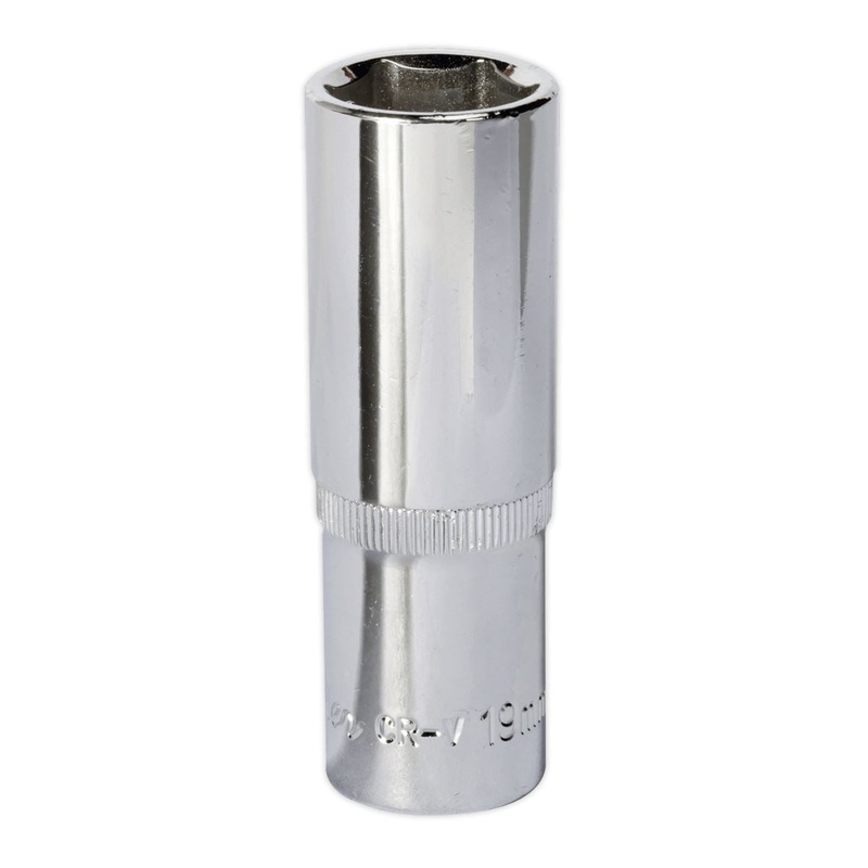 Sealey Premier WallDrive Socket 19mm Deep 1/2"Sq Drive Fully Polished