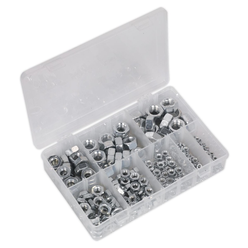 Sealey Steel Nut Assortment 255pc M4-M16 Metric