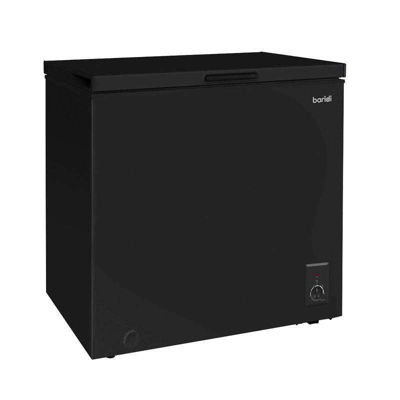 Baridi Freestanding Chest Freezer, 142L Capacity, Garages and Outbuilding Safe, -12 to -24C Adjustable Thermostat with Refrigeration Mode, Black