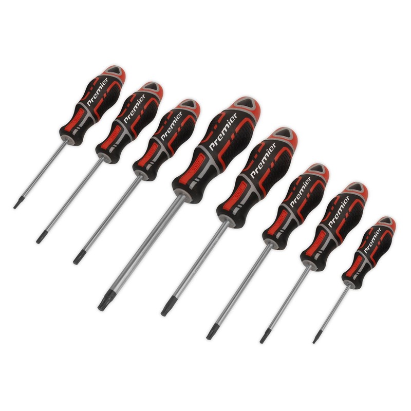 Sealey Premier Screwdriver Set 8pc Security TRX-Star* GripMAX - Red