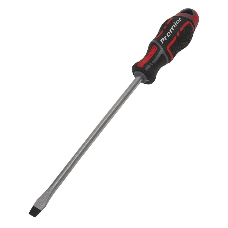 Sealey Premier Screwdriver Slotted 8 x 200mm GripMAX