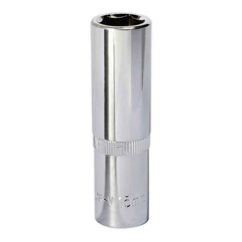 Sealey Premier WallDrive Socket 15mm Deep 1/2"Sq Drive Fully Polished