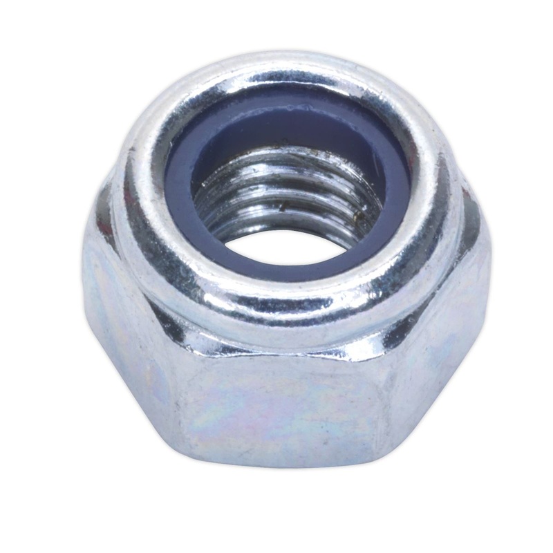 Sealey Nylon Locknut M8 Zinc Pack of 100