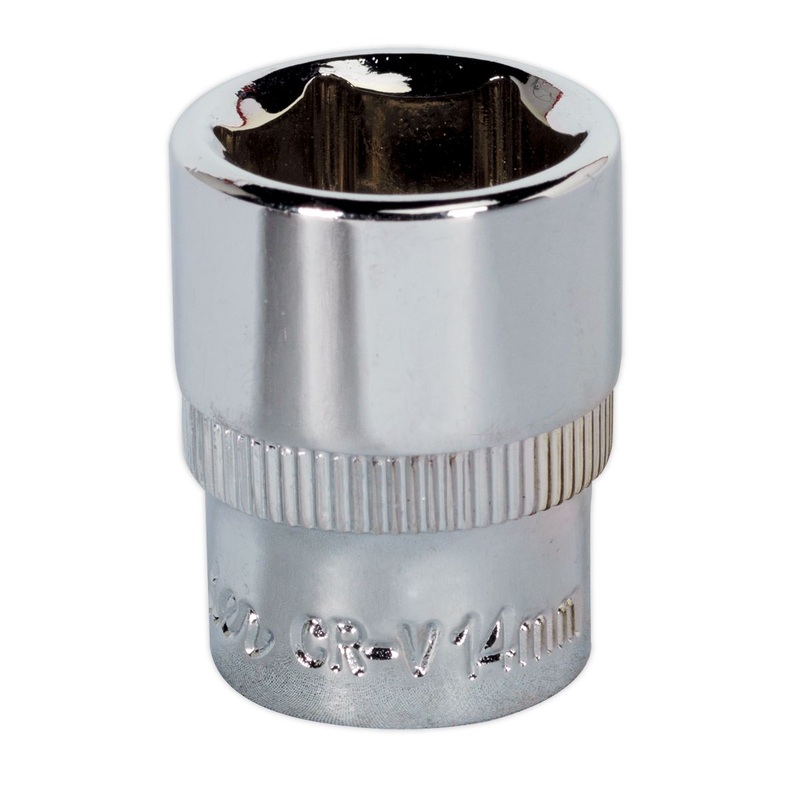 Sealey Premier WallDrive Socket 14mm 1/4"Sq Drive Fully Polished