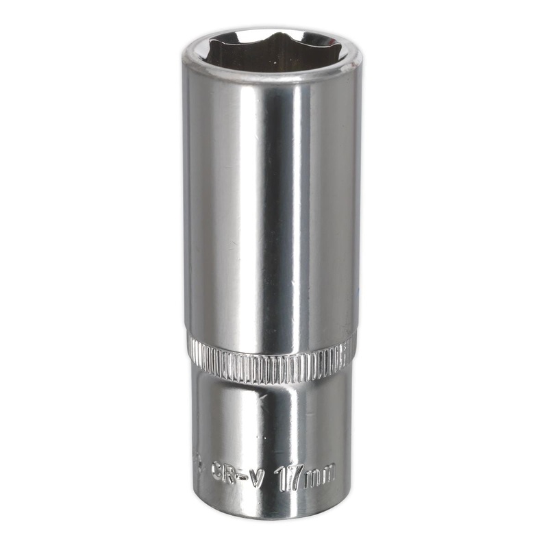 Sealey Premier WallDrive Socket 17mm Deep 3/8"Sq Drive Fully Polished