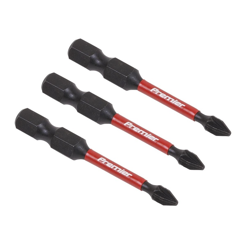 Sealey Premier Pozi #1 Impact Power Tool Bits 50mm - 3pc