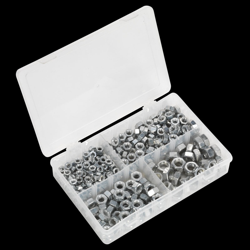 Sealey Steel Nut Assortment 320pc 1/4"-1/2"UNC