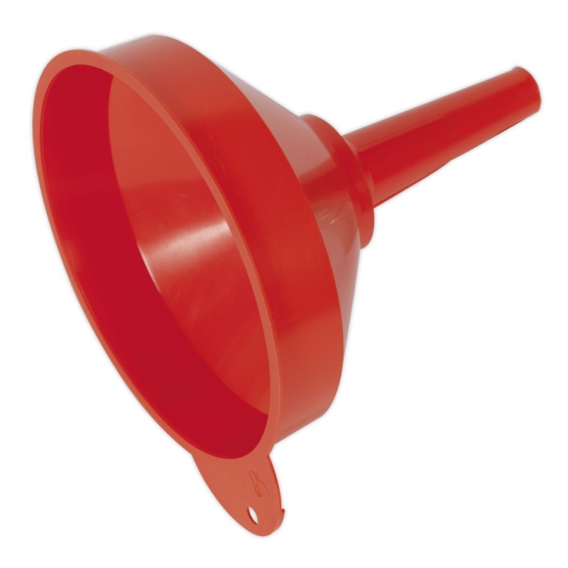 Sealey Funnel Medium 200mm Fixed Spout with Filter