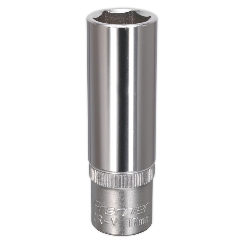 Sealey Premier WallDrive Socket 17mm Deep 1/2"Sq Drive