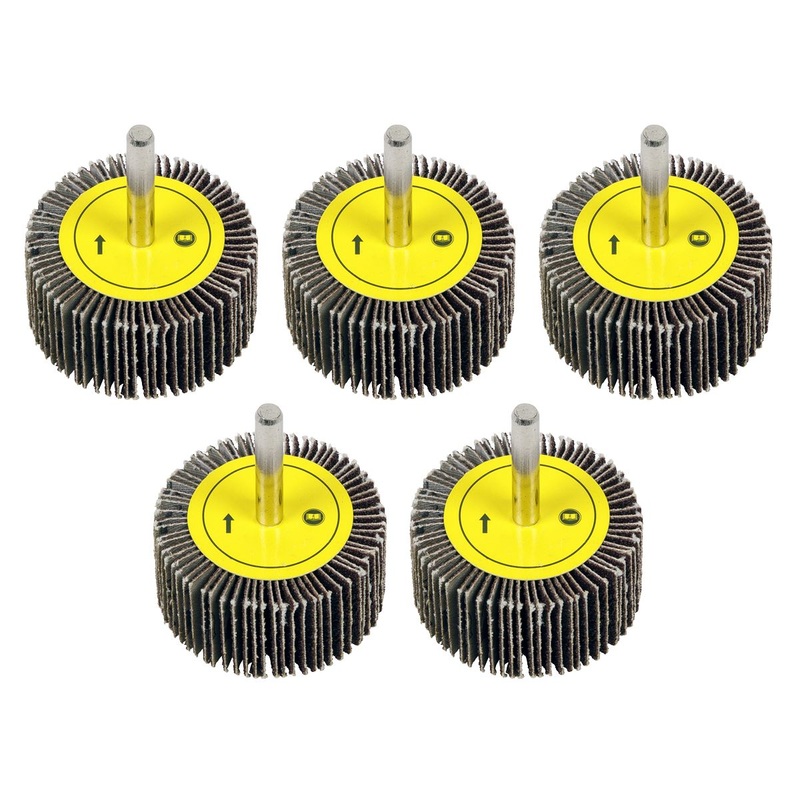 Sealey Abrasive Flap Wheel 50 x 25mm 80Grit 6mm Shaft - Pack of 5
