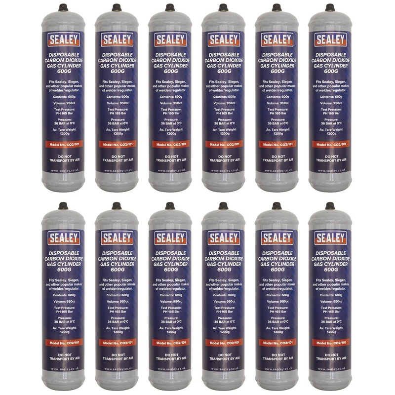 Sealey Gas Cylinder Disposable Carbon Dioxide 600g - Box of 12