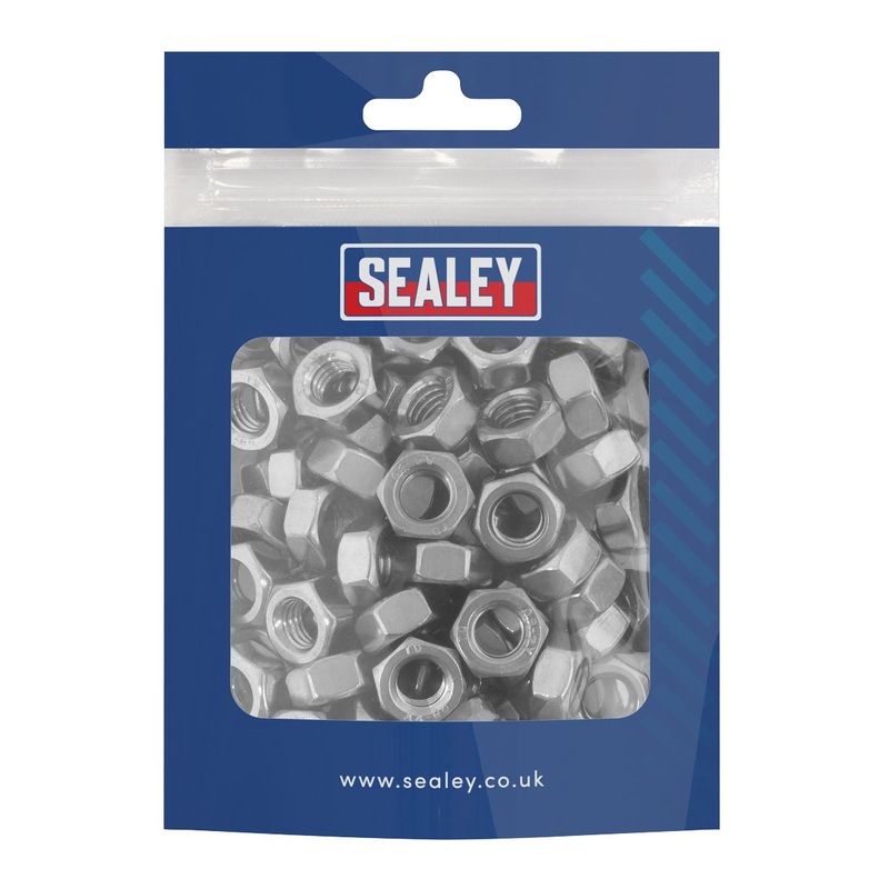 Sealey Stainless Steel Full Nut Din 934  M8 x 1.25 pitch - Pack of 100