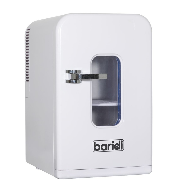 Baridi 15L Mini Fridge Cooler & Warmer, 12V/230V, Perfect for Car, Bedroom, Camping, Makeup, White - DH94