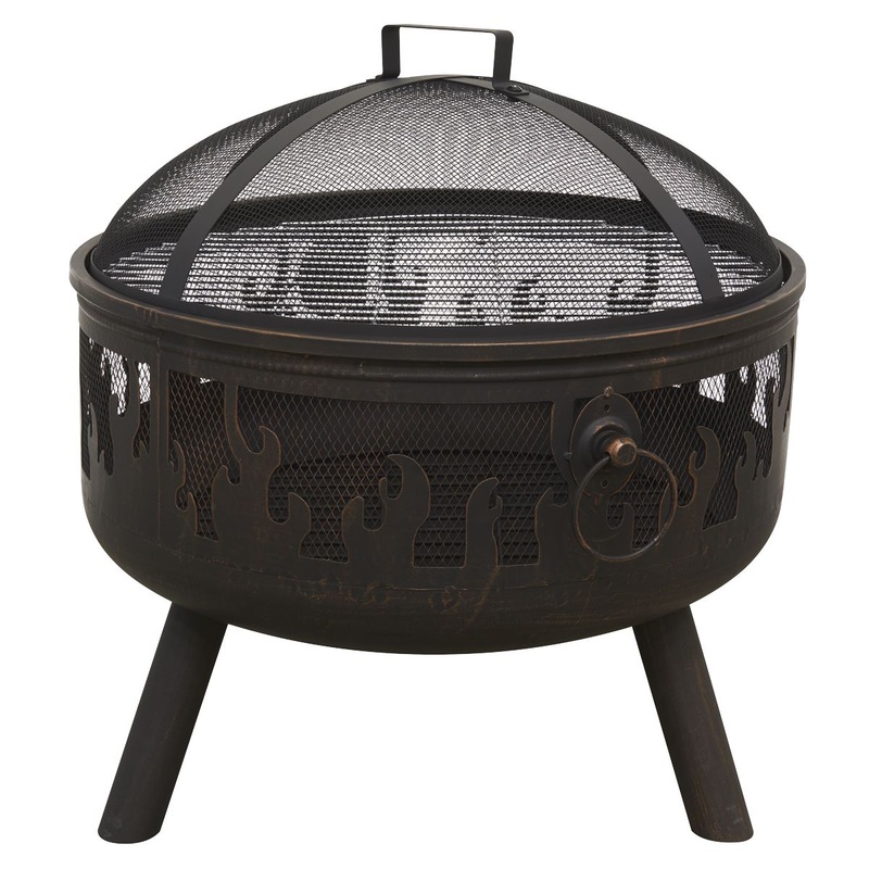Dellonda Deluxe Firepit Fireplace Outdoor Patio Heater, Cooking Grill & Poker