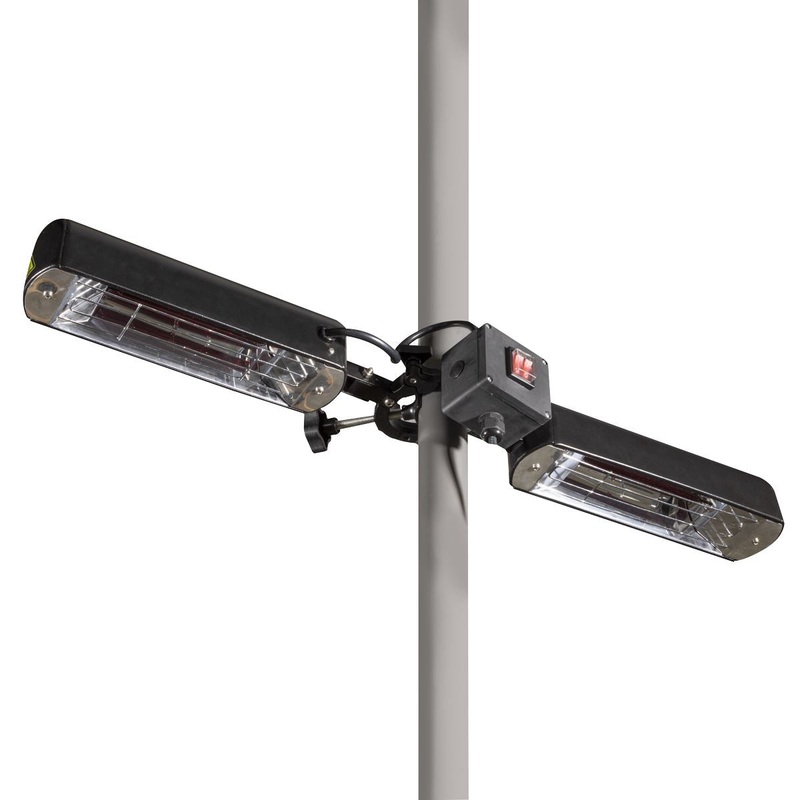 Dellonda Folding Parasol/Gazebo/Patio Outdoor Infrared Heater, Two Panels, Extra Long 5M Cable, 1600W