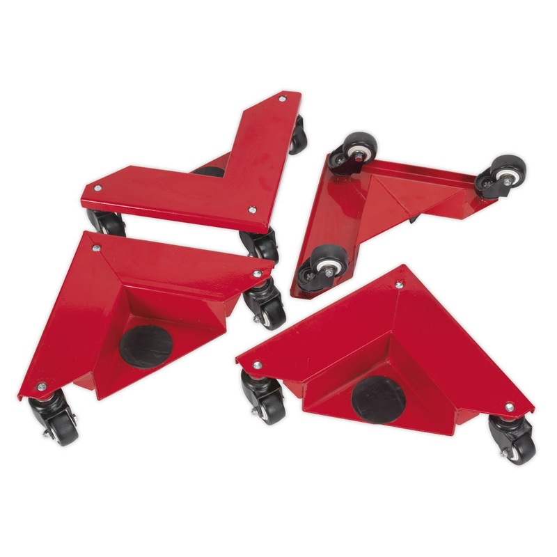 Sealey Corner Transport Dollies Set of 4 - 150kg Capacity