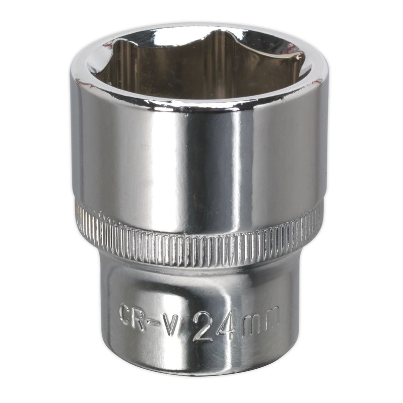 Sealey Premier WallDrive Socket 24mm 1/2"Sq Drive Fully Polished
