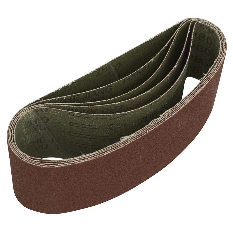 Sealey Sanding Belt 76 x 457mm 80Grit Pack of 5