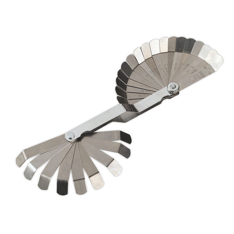 Sealey Premier Feeler Gauge 26 Blade Offset - Dual Marked