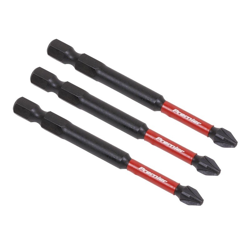 Sealey Premier Pozi #2 Impact Power Tool Bits 75mm - 3pc