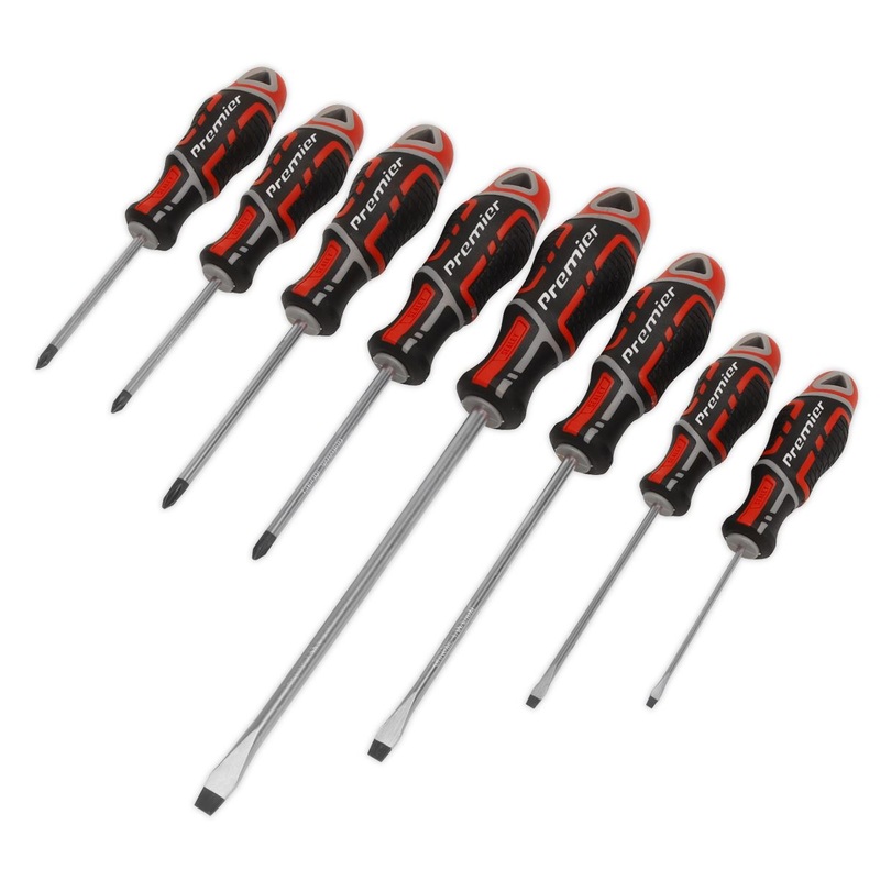 Sealey Premier Screwdriver Set 8pc GripMAX - Red