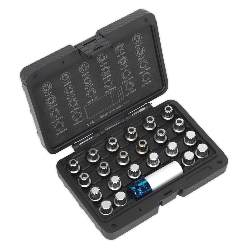 Sealey Locking Wheel Nut Key Set 23pc - VAG
