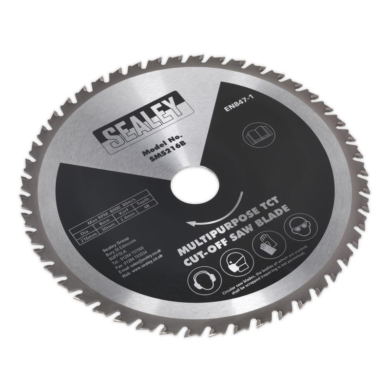 Sealey Multipurpose Cut-Off Saw Blade 216 x 2.4mm/30mm 48tpu