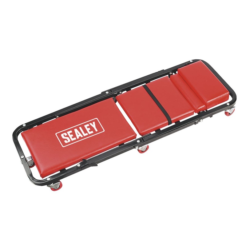 Sealey Steel Creeper/Seat with 7 Wheels & Adjustable Head Rest