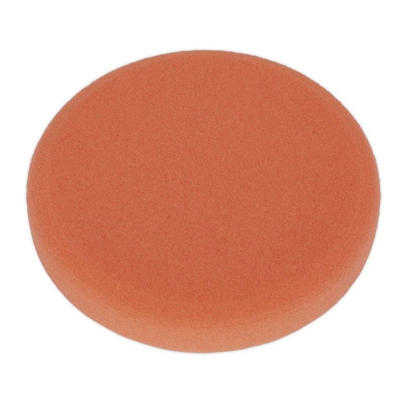 Sealey Buffing & Polishing Foam Head Hook-and-Loop 150 x 25mm Orange/Firm