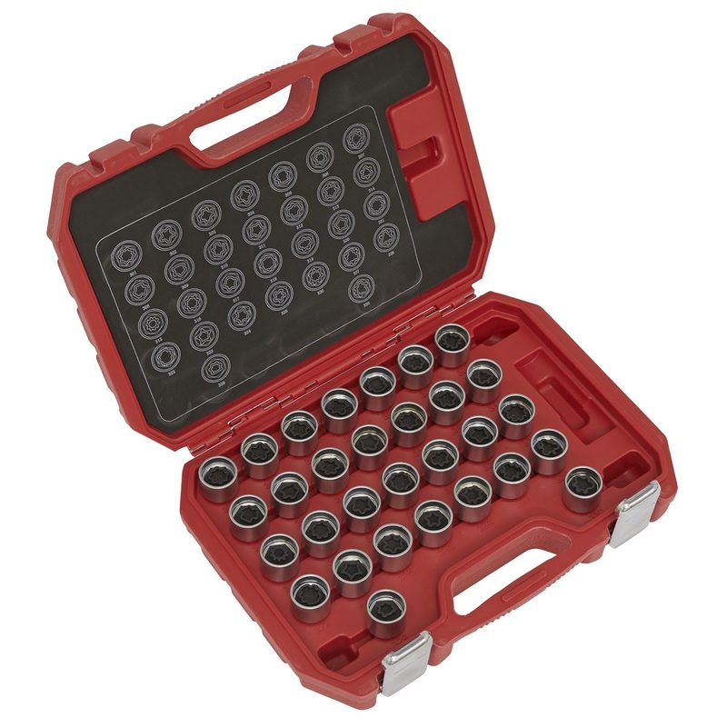Sealey Locking Wheel Nut Key Set 30pc - Mercedes