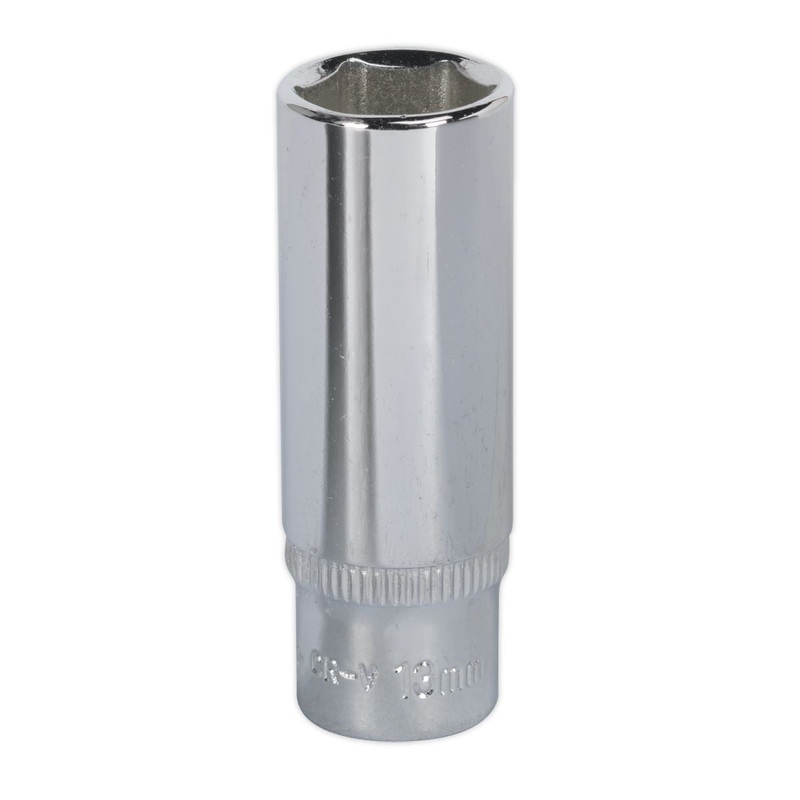 Sealey Premier WallDrive Socket 13mm Deep 1/4"Sq Drive Fully Polished