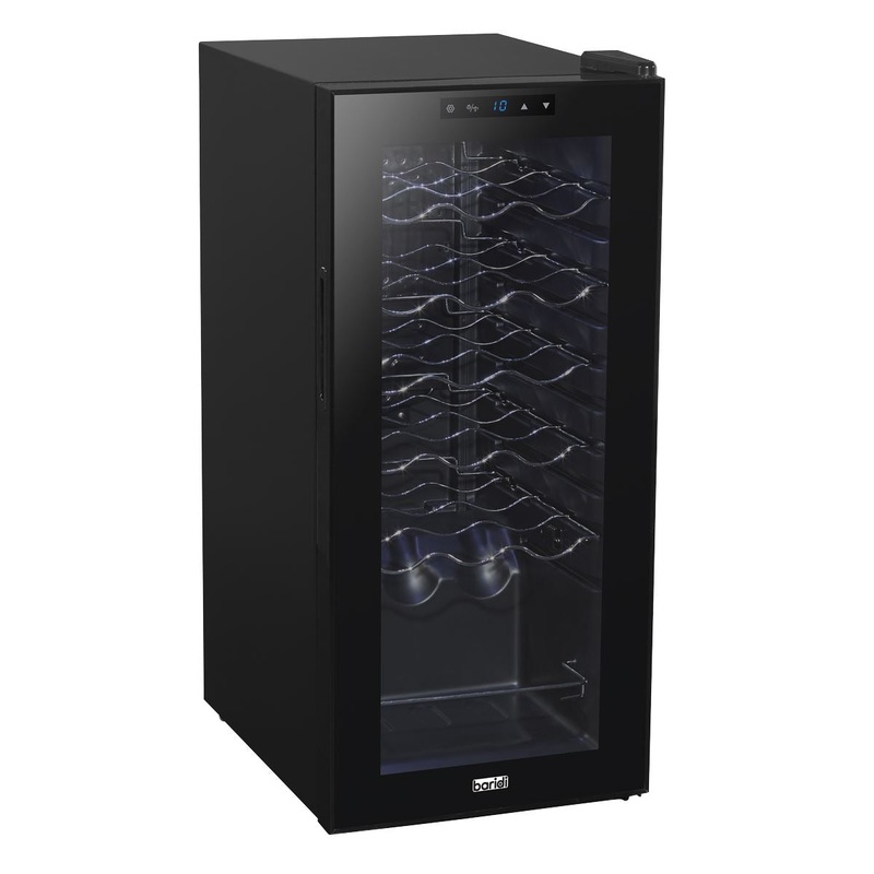 Baridi 18 Bottle Wine Fridge with Digital Touchscreen Controls & LED Light, Black