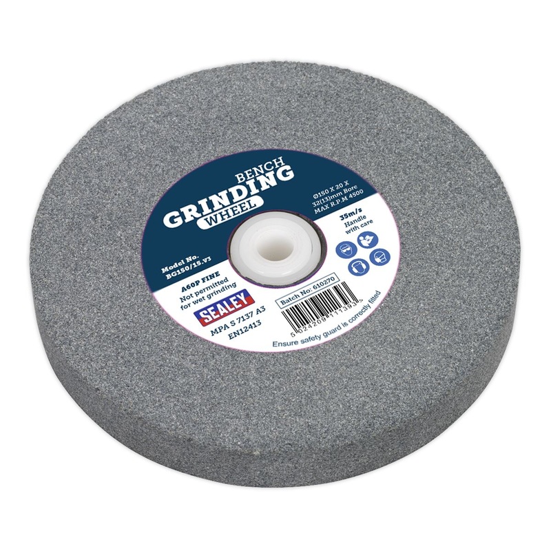 Sealey Grinding Stone 150 x 20mm 32(13)mm Bore A60P Fine