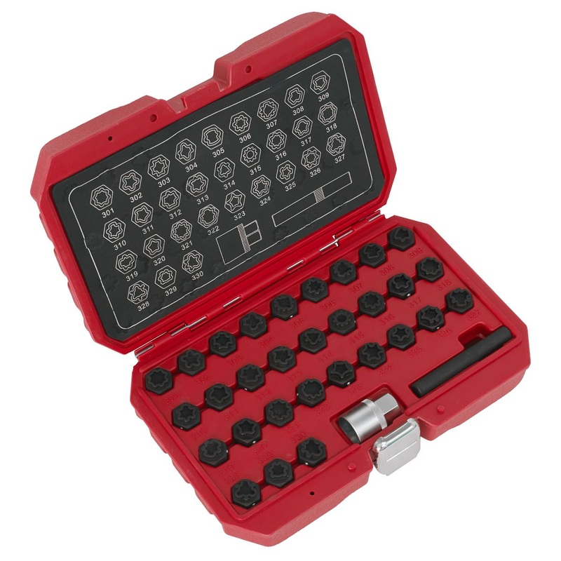 Sealey Locking Wheel Nut Key Set 32pc - Mercedes