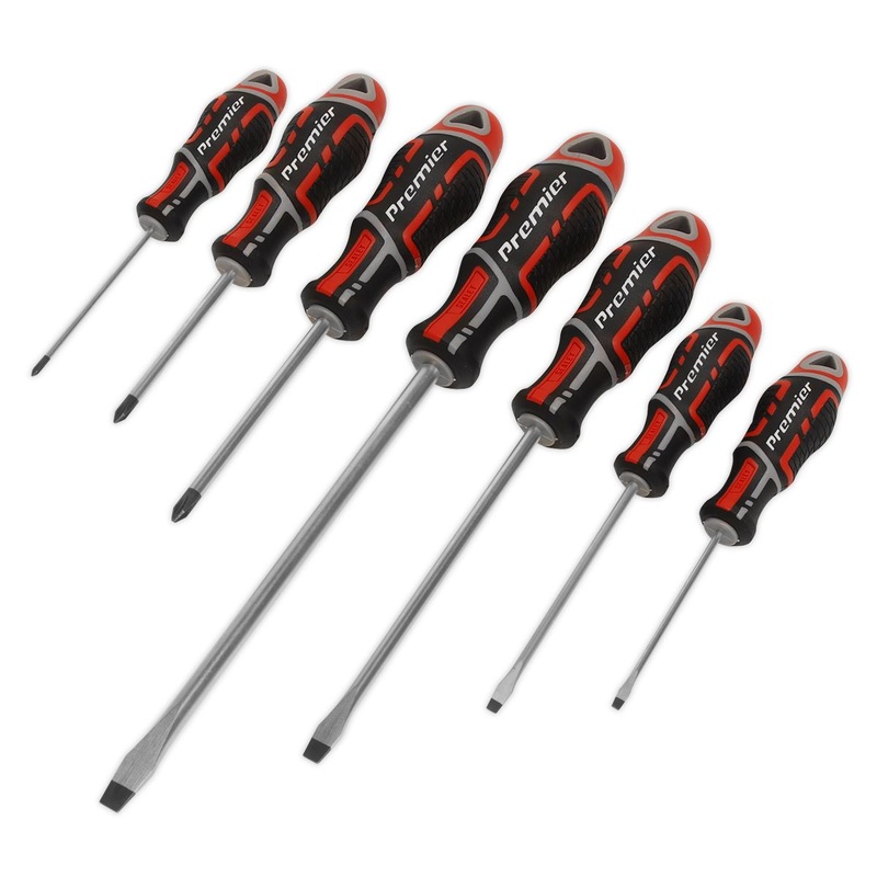 Sealey Premier Screwdriver Set 7pc GripMAX - Red