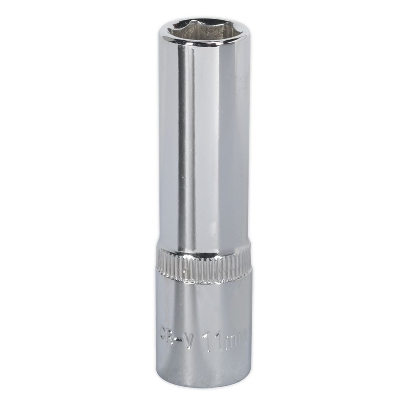 Sealey Premier WallDrive Socket 11mm Deep 3/8"Sq Drive Fully Polished