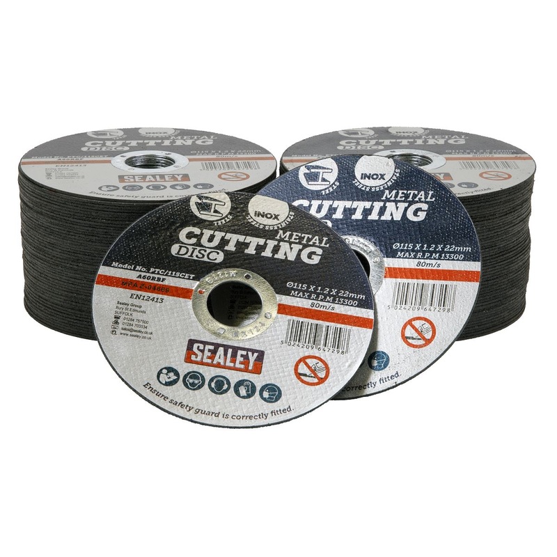 Sealey Cutting Disc Pack of 100 115 x 1.2mm 22mm Bore