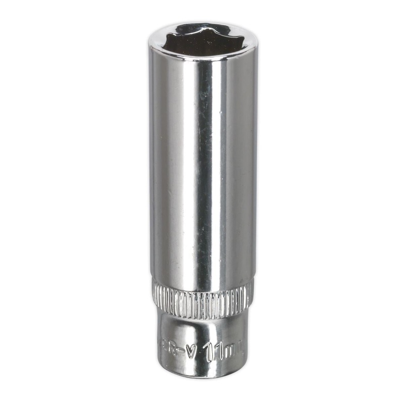 Sealey Premier WallDrive Socket 11mm Deep 1/4"Sq Drive Fully Polished