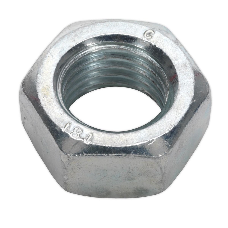 Sealey Steel Nut DIN 934 - M20 Zinc Pack of 10