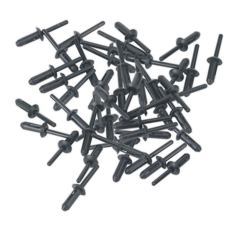 Sealey Plastic Rivet 6.6 x 17.2mm Pack of 50
