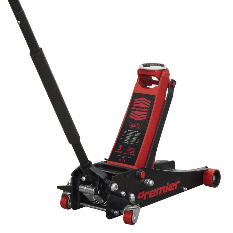 Sealey Premier Premier Low Profile Trolley Jack with Rocket Lift 3 Tonne - Red