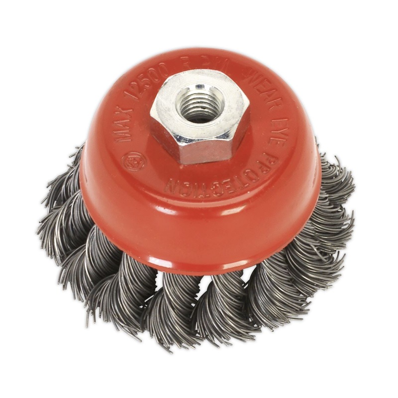 Sealey Twist Knot Wire Cup Brush 65mm M14 x 2mm