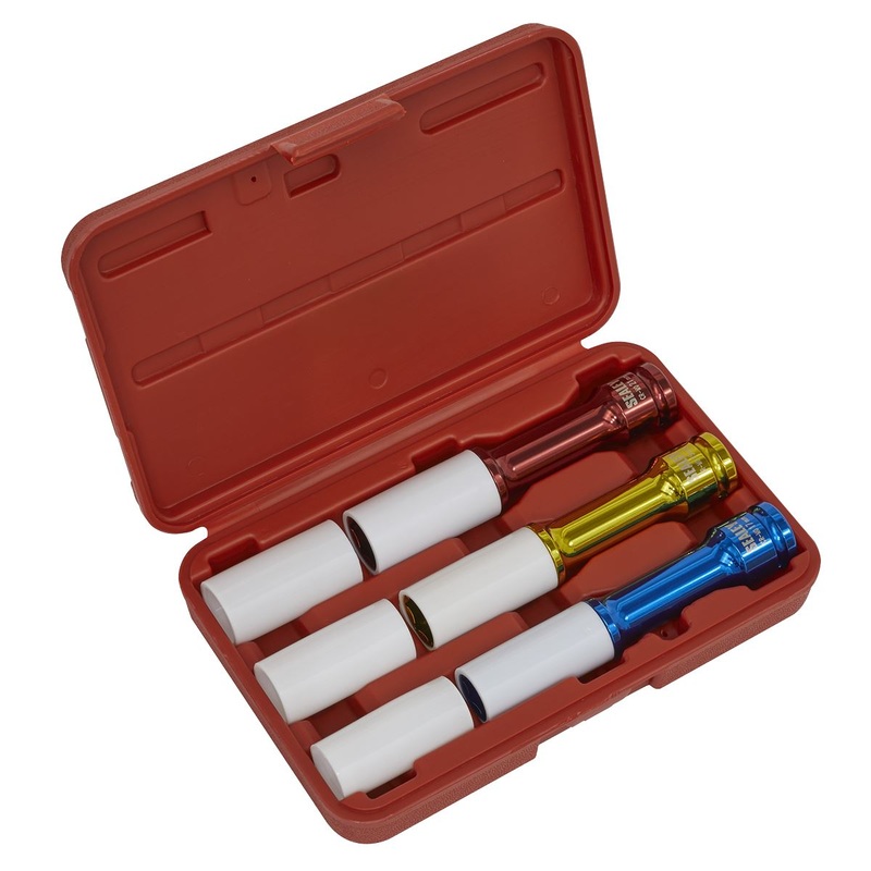 Sealey Alloy Wheel Long Reach Impact Socket Set 3pc 1/2"Sq Drive